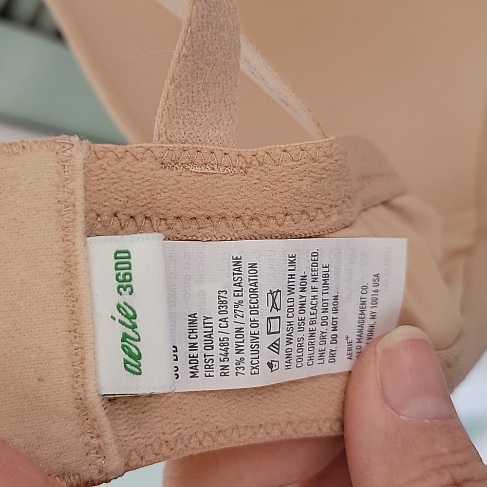 Aerie Real Happy Wireless Lightly Lined Bra Sz 36 DD In The Color Sans - Picture 8 of 10